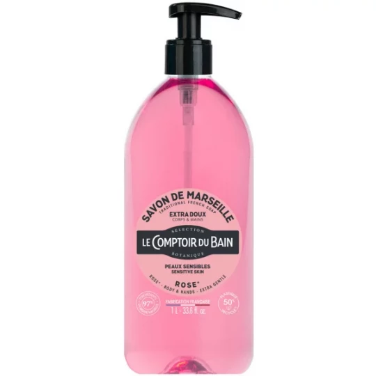 Le Comptoir du Bain Savon de Marseille à la Rose 1 L