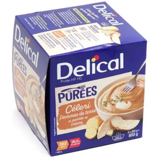 Delical Purées Céleri Pommes de Terre 200 g x 4