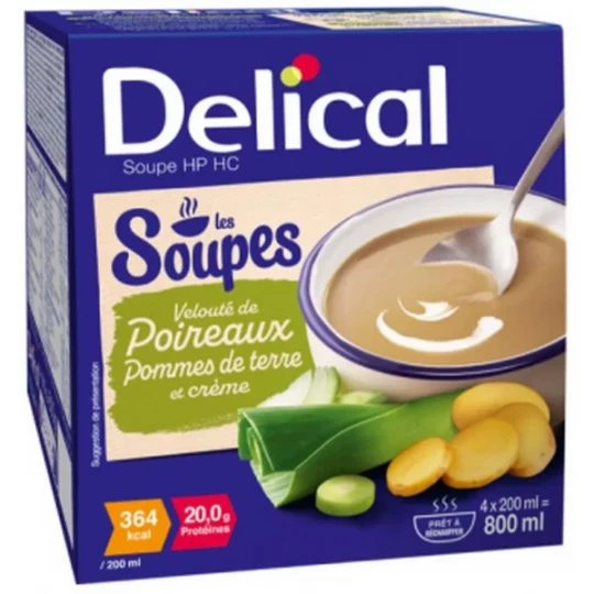 Delical Velouté Poireaux Pommes de Terre 4 x 200 ml