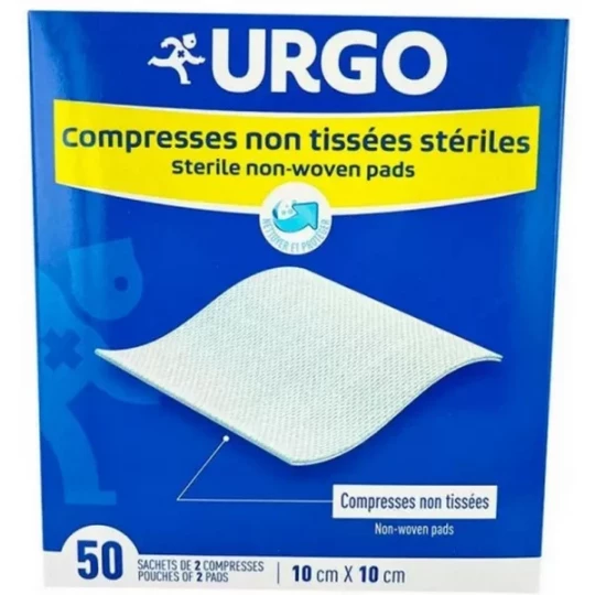 Urgo Compresses Stériles Non Tissées 10 cm x 10 cm x 50