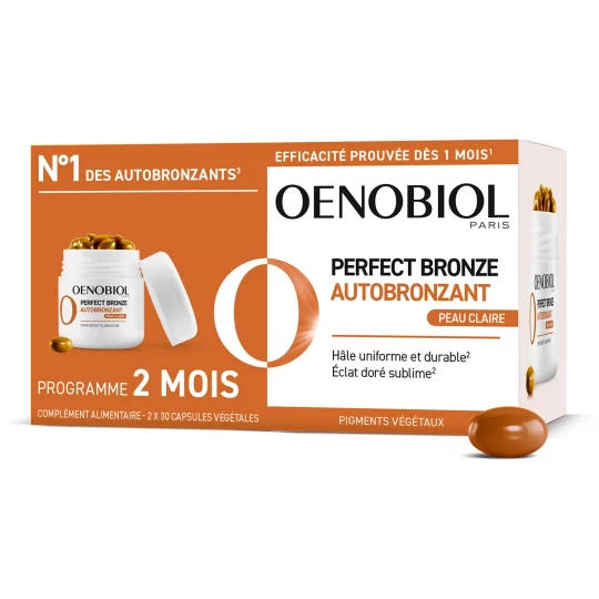 Oenobiol Perfect Bronze Autobronzant Peau Claire Capsules