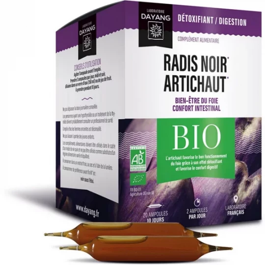 Dayang Radis Noir Artichaut Bio Ampoules x 20