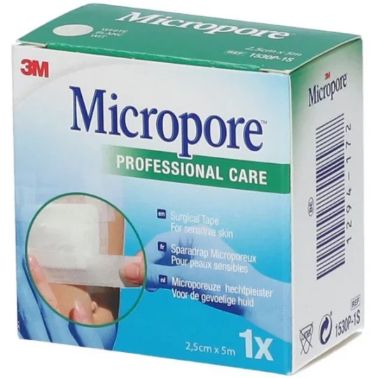 Marque Conseil Sparadrap Microporeux 2,5 cm x 5 m