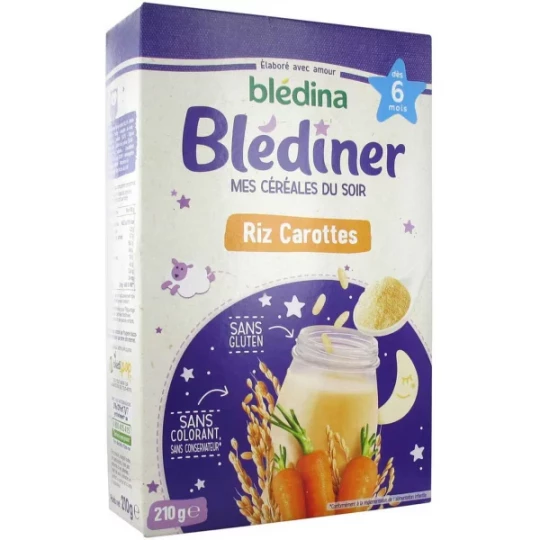 Blédîner Céréales Riz Carottes 210 g
