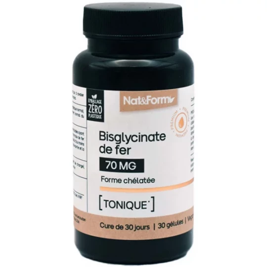 Nat&Form Bisglycinate de Fer 70 mg x 30