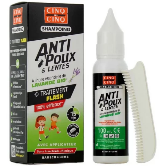 Cinq sur Cinq Shampooing Anti-Poux & Lentes Lavande Bio 100 ml