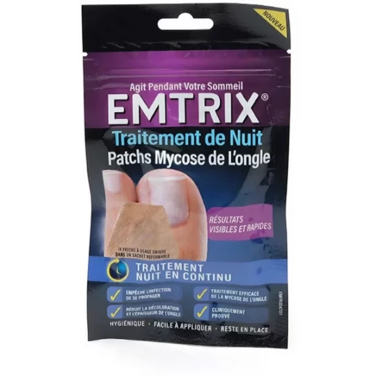 Emtrix Traitement de Nuit Patchs Mycose de l'Ongle x 14