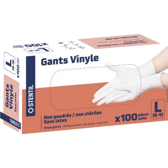 Stentil Gants d'examen Vinyle x 100 - image 3