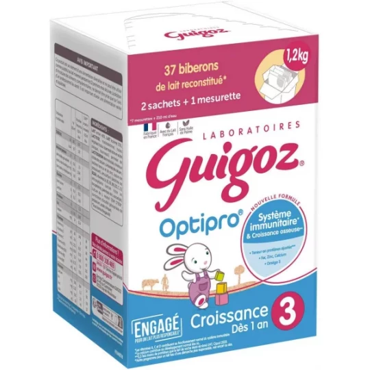 Guigoz Optipro Croissance 3 Sachets 600 g x 2 + 1 Mesurette