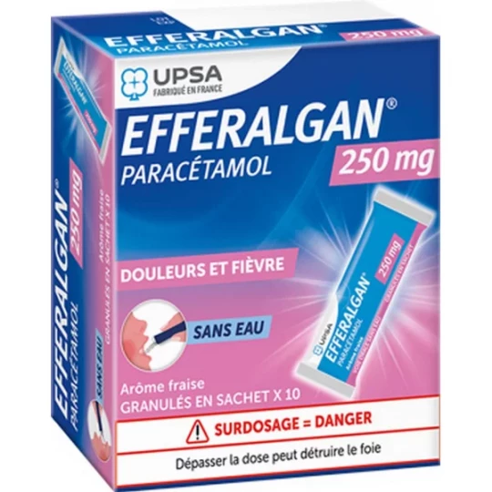 Efferalgan 250 mg Granulés En Sachets Fraise x 10