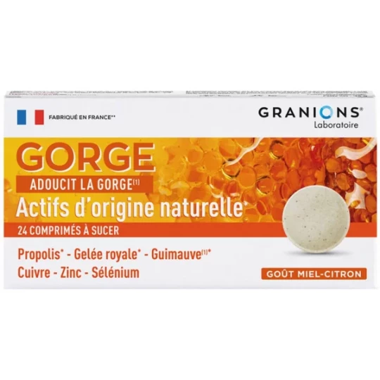 Granions Gorge Miel Citron Comprimés à Sucer x 24