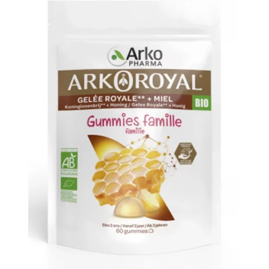 Arkopharma ArkoRoyal Gelée Royale et Miel Gummies Famille Bio x 60