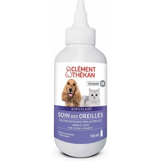 Clément Thékan Soin Des Oreilles Chiens et Chats Flacon 118 ml