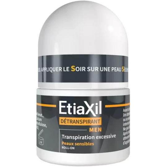 Etiaxil Détranspirant Men Transpiration Excessive Peaux Sensibles Roll'On 15 ml