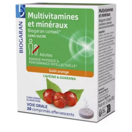 Biogaran Multivitamines et Minéraux Comprimés Effervescents x 20