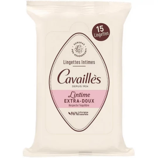 Rogé Cavaillès Lingettes Intimes Extra-Doux x 15