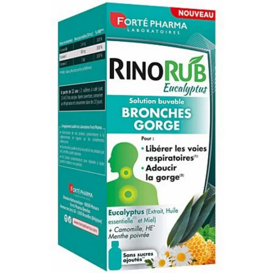Forté Pharma RinoRub Eucalyptus Solution Buvable Bronches & Gorge 120 ml