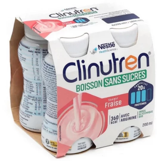 Clinutren Boisson Sans Sucres 4 x 200 ml