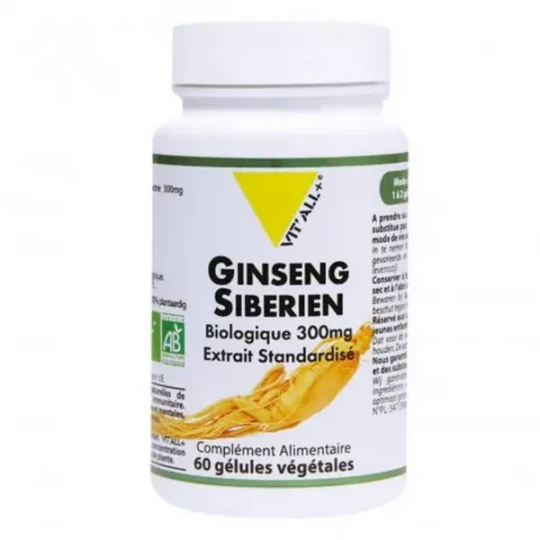 VIT'ALL+ Ginseng Sibérien Bio 300 mg Gélules Végétales x 60
