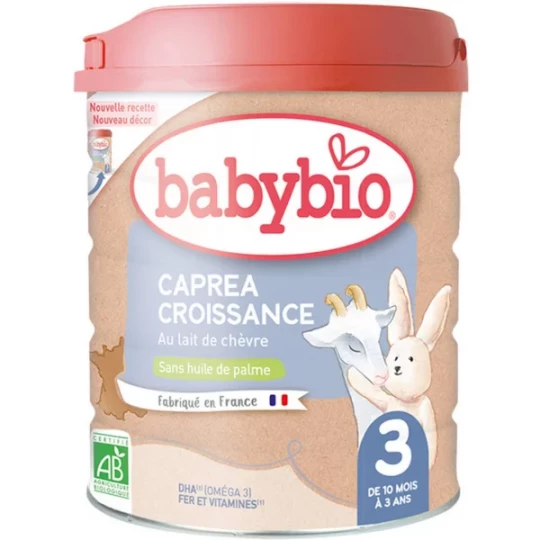 Babybio Caprea Croissance 3 au Lait de Chèvre 10 Mois à 3 Ans Bio 800 g