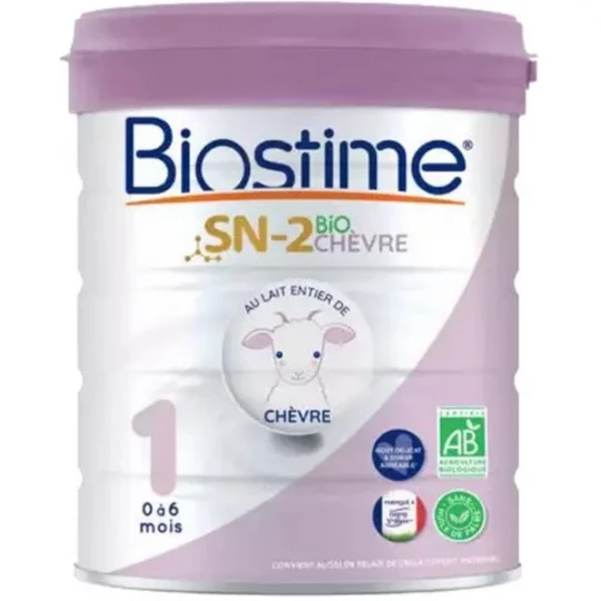 Biostime SN-2 Bio Chèvre Au Lait Entier de Chèvre 1er Age 0 à 6 Mois Poudre 800 g