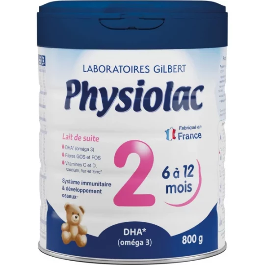 Physiolac 2ème âge Dès 6 Mois Lait en Poudre 800 g