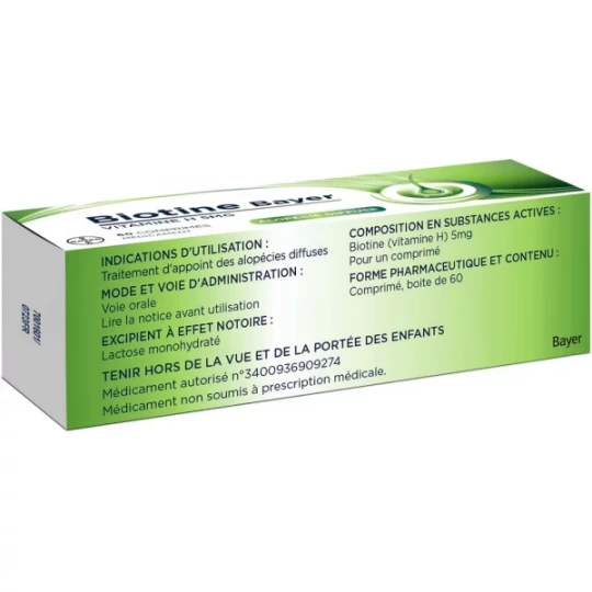 Biotine Bayer 5 mg Comprimés x 60 - image 3