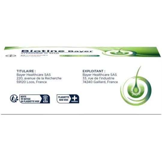 Biotine Bayer 5 mg Comprimés x 60 - image 7