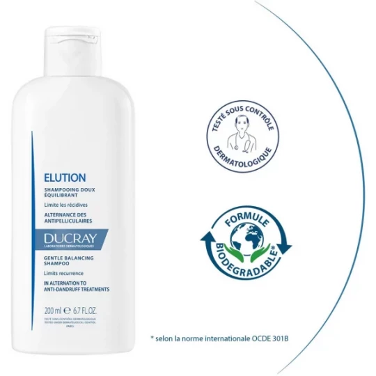 Ducray Elution shampoing doux équilibrant 200 ml - image 3
