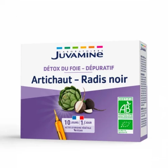 Juvamine Dépuratif Détoxifiant Radis Noir Artichaut Ampoules x 10