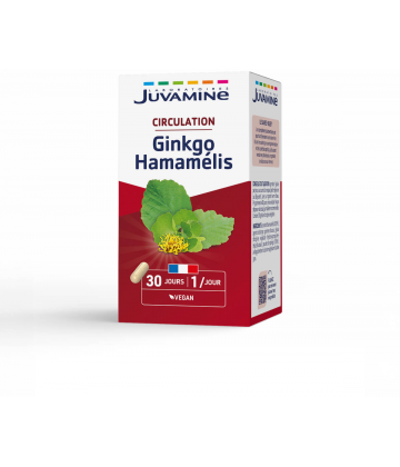 Juvamine Ginkgo Hamamélis Gélules Végétales x 30