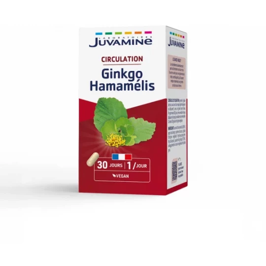 Juvamine Ginkgo Hamamélis Gélules Végétales x 30