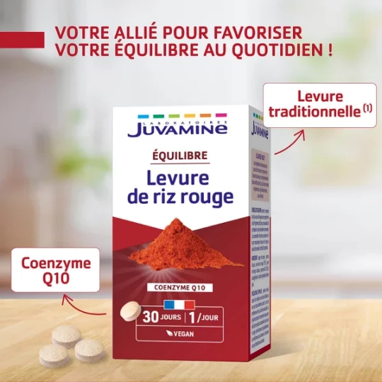 Juvamine Équilibre Levure de Riz Rouge Coenzyme Q10 Comprimés x 30 - image 3