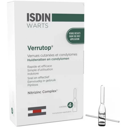 Isdin Warts Verrutop Verrues Cutanées et Condylomes Ampoules x 4