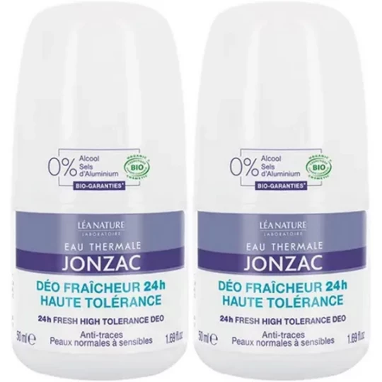 Eau Thermale Jonzac Déo Fraîcheur 24h Haute Tolérance Bio 50 ml x 2