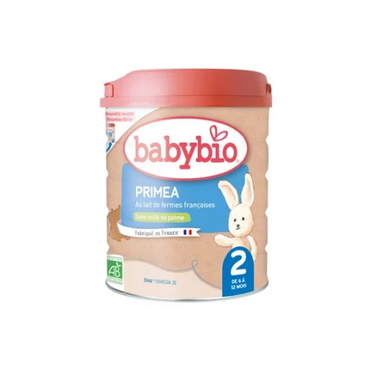 Babybio Primea 2 au Lait de Fermes Françaises de 6 à 12 Mois Bio Poudre 800 g