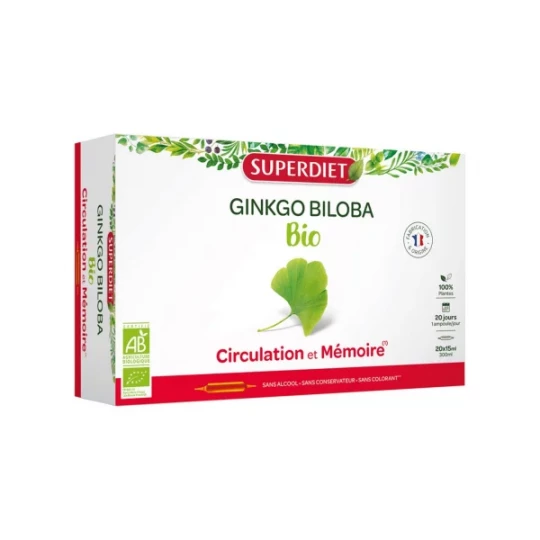 Superdiet Ginkgo Biloba Bio Ampoules x 20