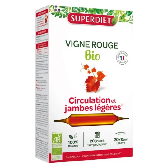 Superdiet Vigne Rouge Bio Ampoules x 20