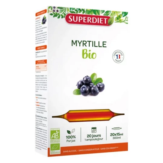 Superdiet Myrtille Bio Ampoules x 20