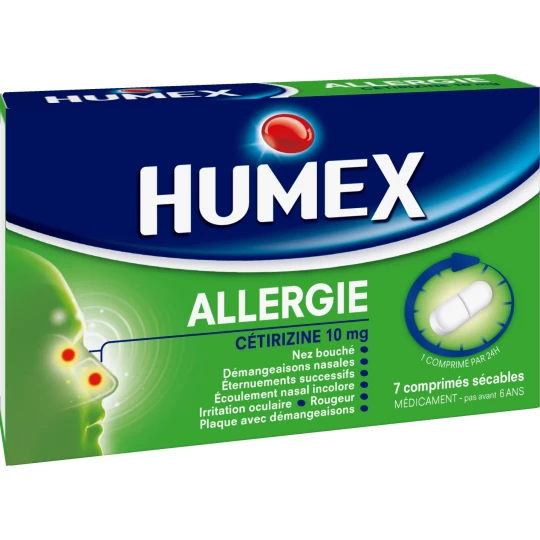 Humex Allergie Cétirizine 10 mg x 7