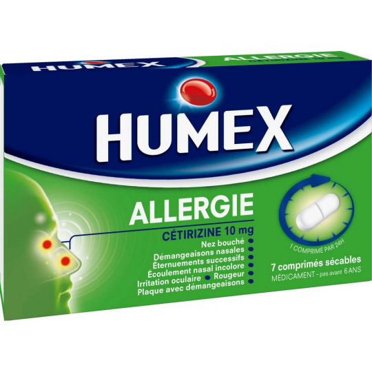 Humex Allergie Cétirizine 10 mg x 7