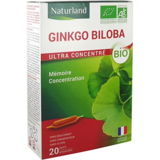 Naturland Ginkgo Biloba Bio Ampoules x 20