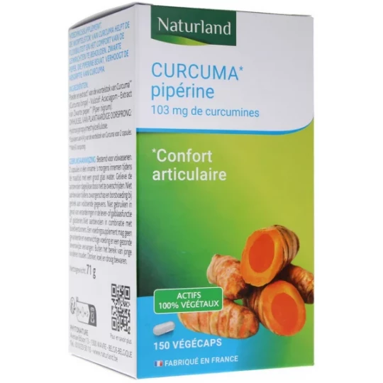 Naturland Curcuma Pipérine 150 Végécaps