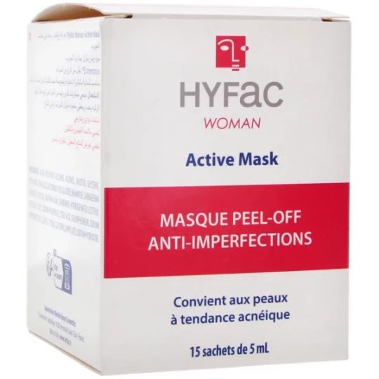 Hyfac Woman Active Mask Masque Peel-Off Anti-Imperfections Sachets x 15