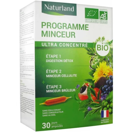 Naturland Programme Minceur Ultra Concentré Bio Ampoules 10 ml x 30