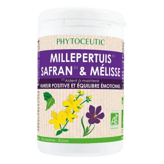Phytoceutic Millepertuis Safran et Mélisse Bio Comprimés x 60