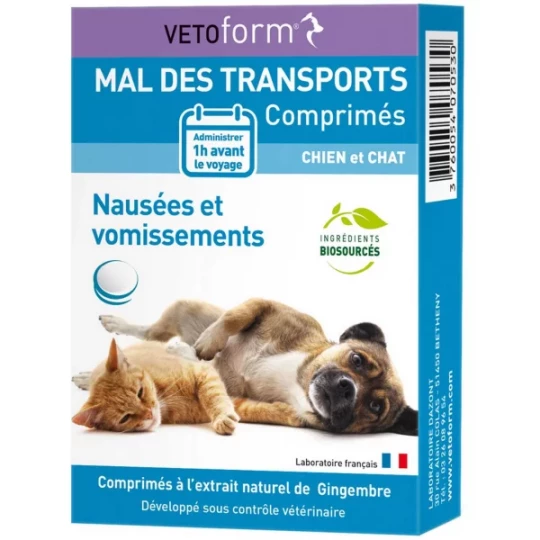 Vetoform Mal Des Transports Chien et Chat Comprimés x 30