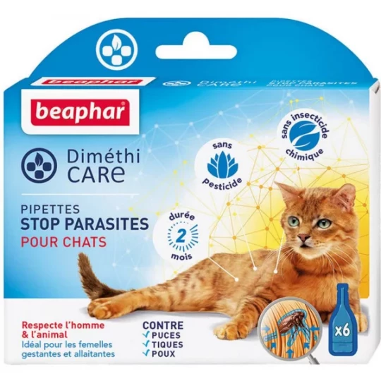 Beaphar Diméthicare Stop Parasites Chats Pipettes 6 x 1 ml