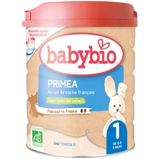 Babybio Primea 1 au Lait de Vache Français de 0 à 6 Mois Bio 800 g