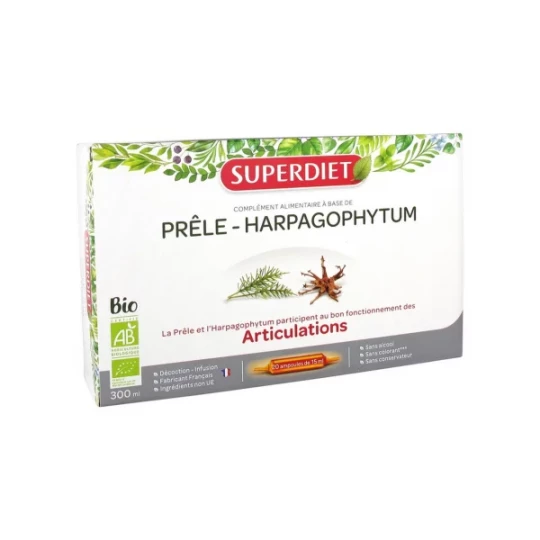 Superdiet Prêle Harpagophytum Bio Ampoules x 20